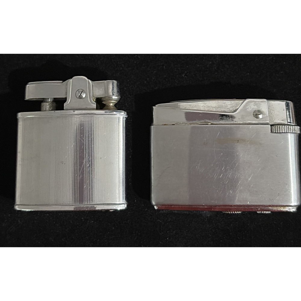 Lot Of 2 Mid Century Petrol Pocket Lighters-PAC Japan & Modern Super Automatic